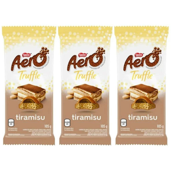 Aero Truffle Tiramisu Milk Chocolate Bar, 105g/3.7oz Each 3 Large Bars