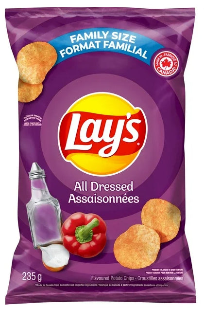 Lay's All Dressed Potato Chips, 235g