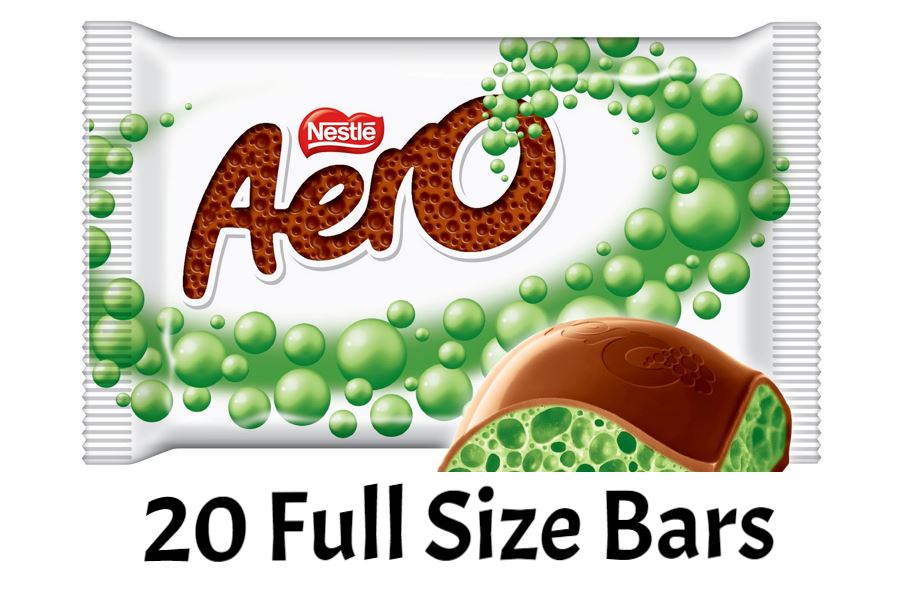 Nestle Aero Chocolate Candy Bars Full Size 20 Bars