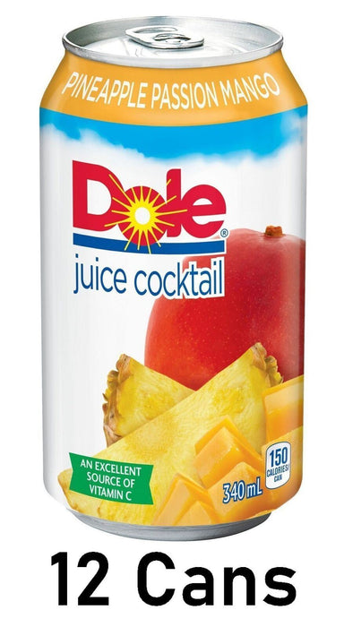 Dole Pineapple Passion Mango Fruit Juice 340ml/11.5oz Each 12 Cans Case