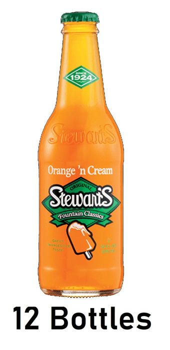 Stewart's Orange & Cream Soda, 12 fl oz Each 12 Glass Bottles