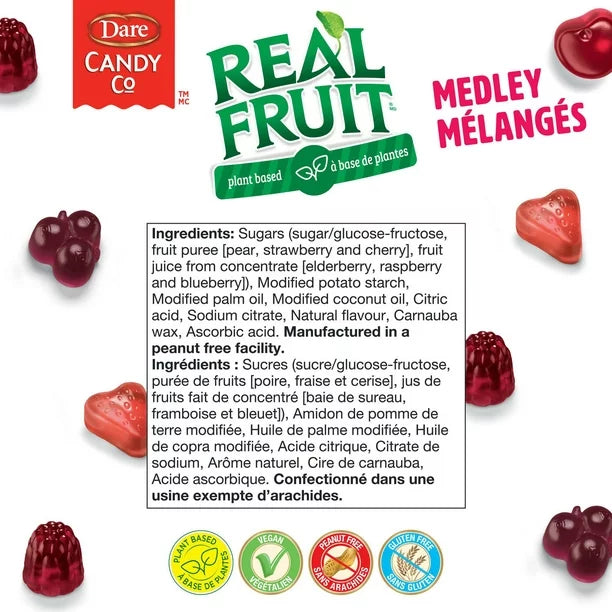 Dare Real Fruit Gummies, Fruit Medley, 350g/12.3oz