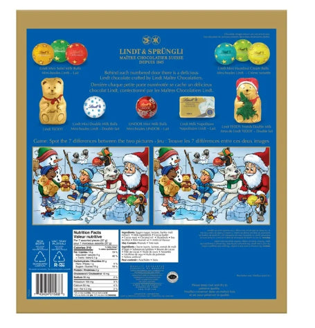 Lindt Kids Christmas Assorted Milk Chocolate Advent Calendar, 128g