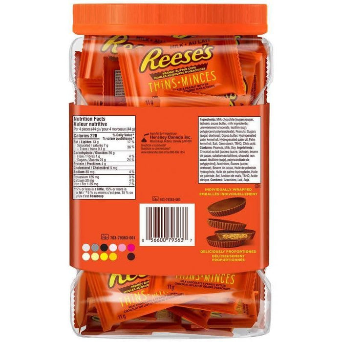 Reese's Thins Peanut Butter Cups Milk Chocolate, 680g/24 oz