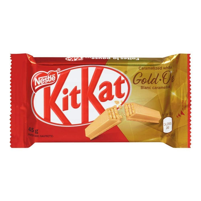 Nestle KitKat Gold Caramelized Chocolate Bar 42g/1.4oz Each 48 Full Size Bars - CanadaGrocery