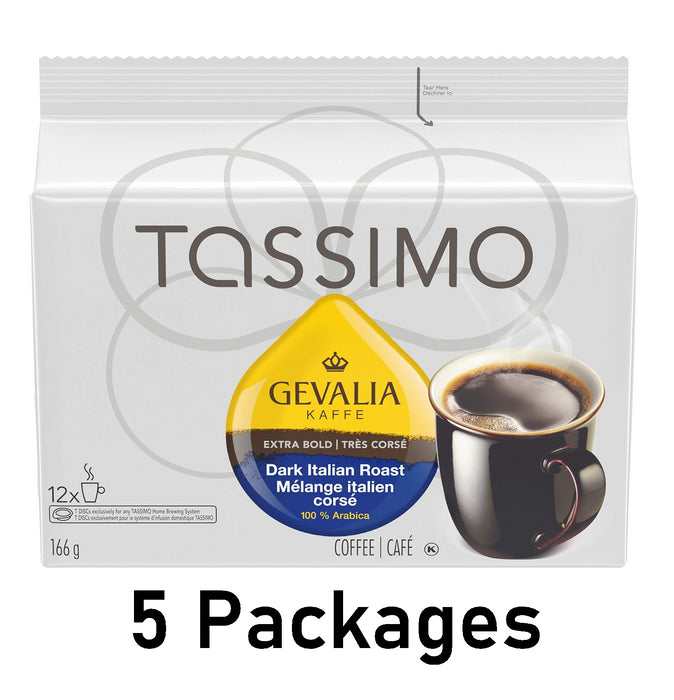 Tassimo Gevalia Dark Italian Roast 12 T-Discs Each 5 Packages (60 Total)