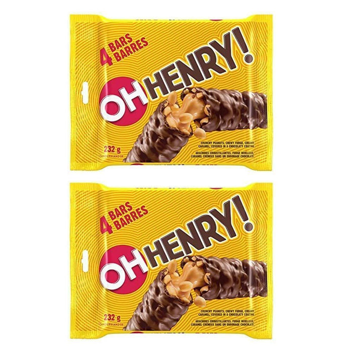 Oh Henry Chocolate Candy Bars 58g Each 2x4 (8 Full Size Bars)