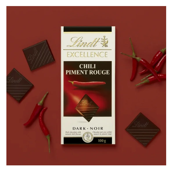 Lindt EXCELLENCE Chili Dark Chocolate Bar, 100g