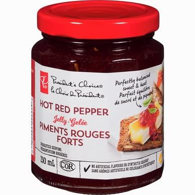 President's Choice Hot Red Pepper Jelly 250ml/8.5oz Jar - CanadaGrocery