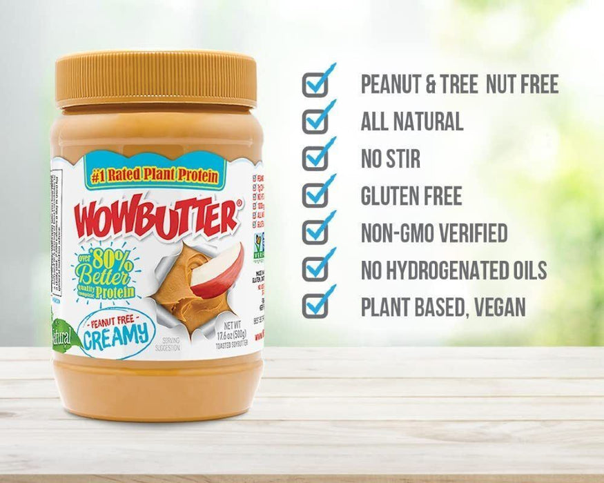 WOWBUTTER Natural Peanut Free Creamy 1.1lb 4 JARS