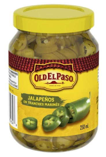 Old El Paso Pickled Sliced Jalapenos, Canned Jalapenos, 250mL