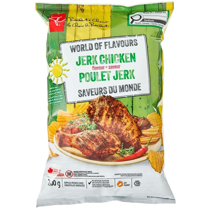 President's Choice Jerk Chicken Rippled Potato Chips, 200g