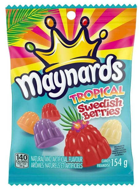 Maynards Tropical Swedish Berries Gummy Candy, 154g