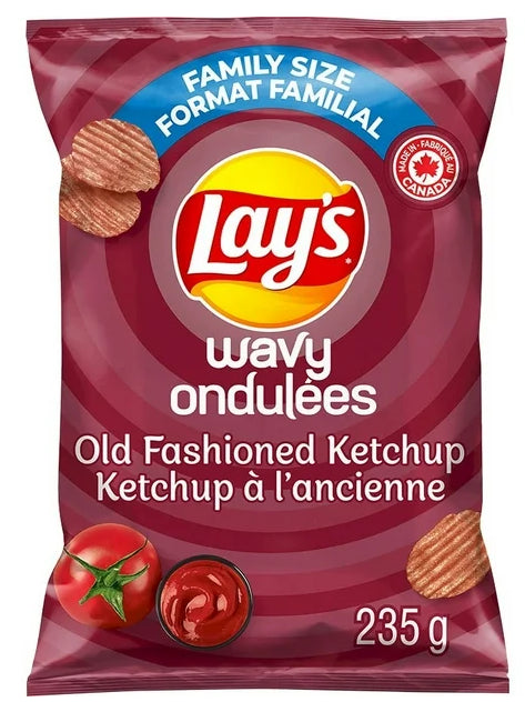 Lay's Wavy Old Fashioned Ketchup Flavored Potato Chips, 220g