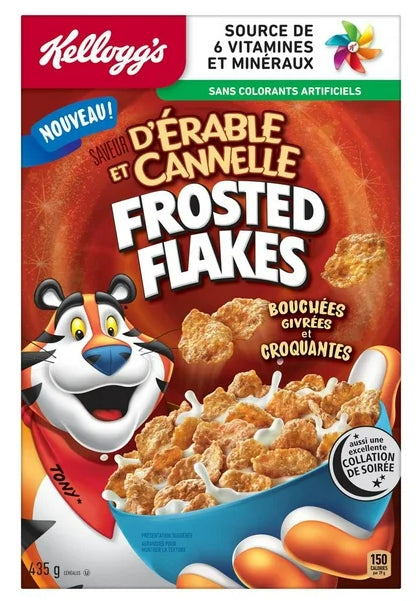 Kellogg's Frosted Flakes Maple Cinnamon Flavor Cereal, 435g