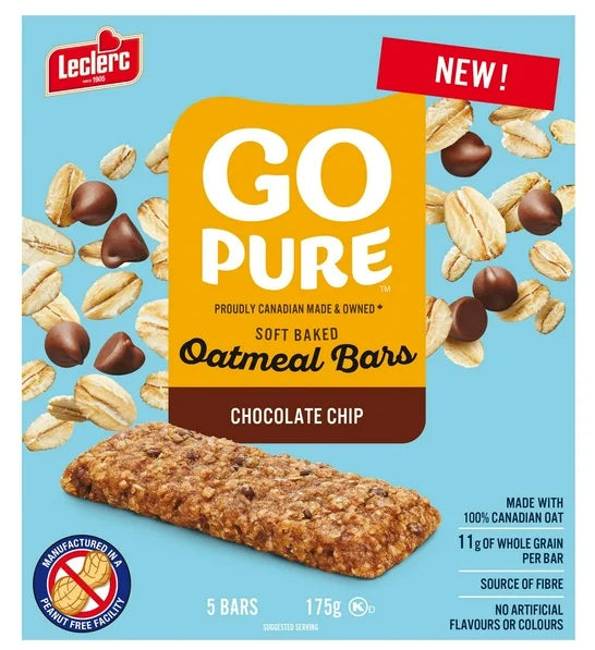 Go Pure Oat Soft Baked Chocolate Chip Bars, 5 Bars, 175g