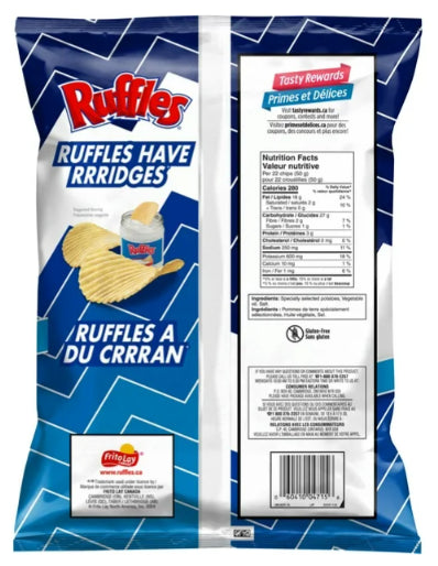 Ruffles Regular Potato Chips, 350g (Imported from Canada)