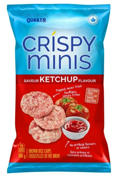 Quaker Crispy Minis Ketchup Flavor Brown Rice Chips, 100g