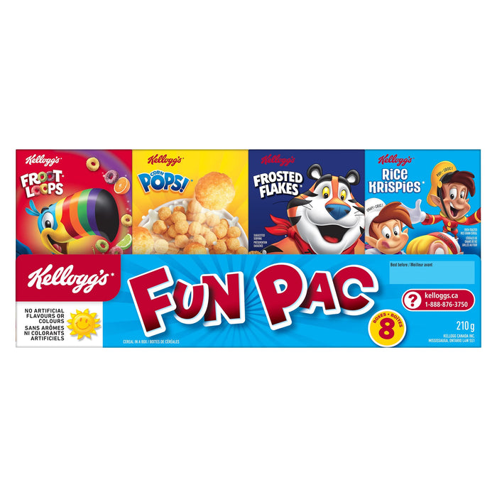 Kellogg's Fun Pak 210g Cereal Multipack 8 Mini Boxes