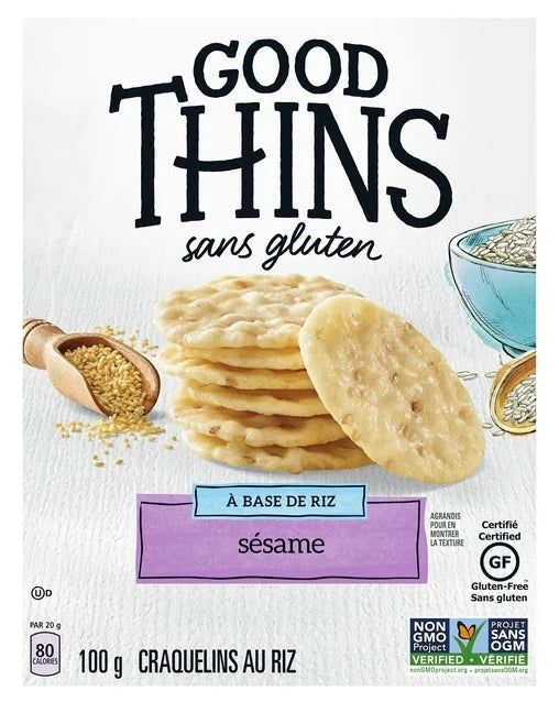 Good Thins, Sesame, Gluten Free Rice Crackers, 100g