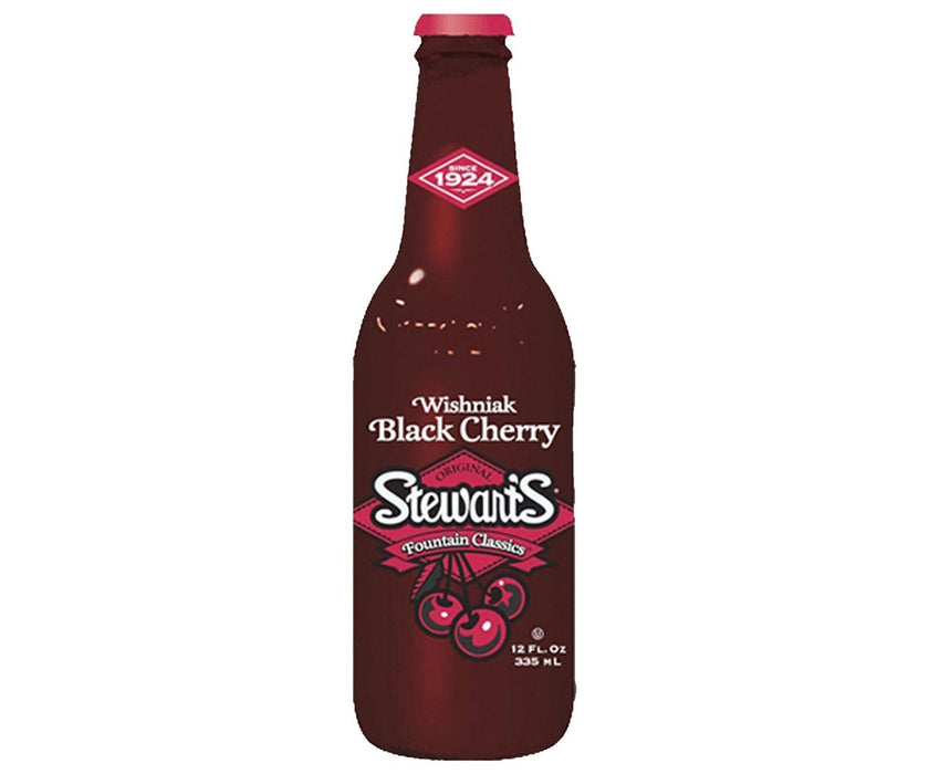 Stewart's Wishniak Black Cherry Soda, 12 fl oz Each 12 Glass Bottles