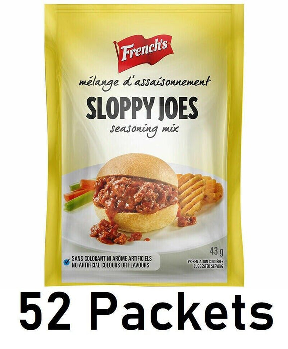 French's Sloppy Joe Seasoning Mix 43g Each 52 Count