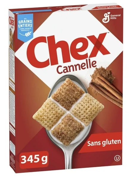 Cinnamon Chex Breakfast Cereal, Gluten Free, Whole Grains, 345g