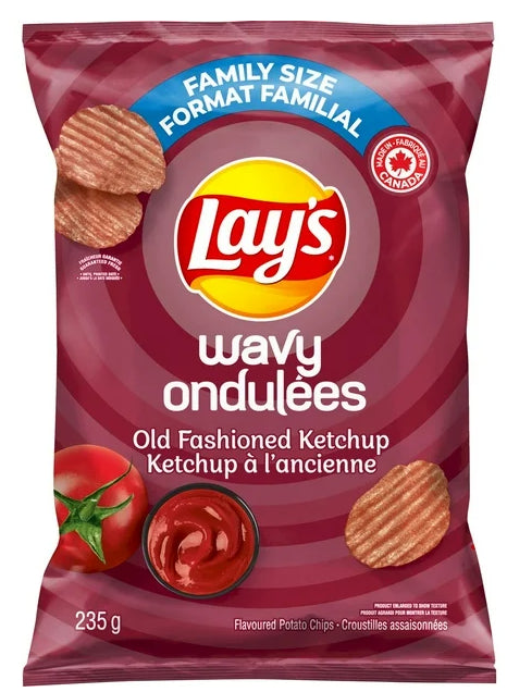 Lay's Wavy Old Fashioned Ketchup Flavored Potato Chips, 220g