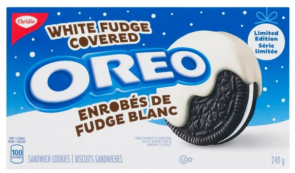 Oreo White Fudge Covered Sandwich Cookies, 240g