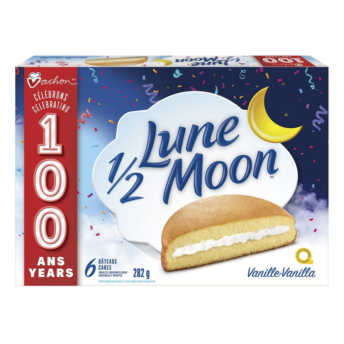 VACHON Half Moon, Fluffy Vanilla Cakes, 282g/9.9oz, 6 cakes