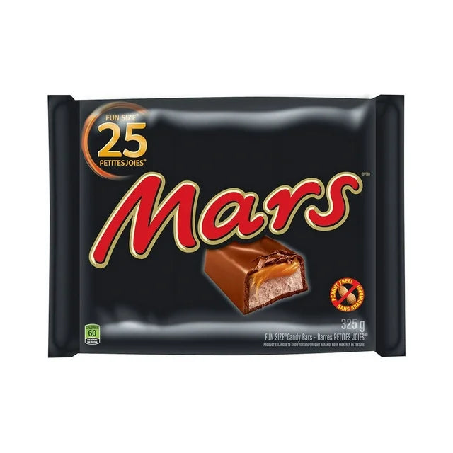 Mars Milk Chocolate Halloween Candy Bars, 25 Mini Bars 325g/11.5oz Bag