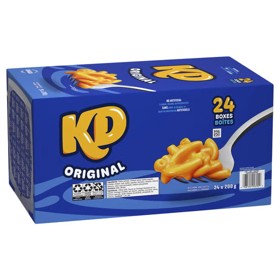 Kraft Dinner Original Macaroni and Cheese Case, 24x200g