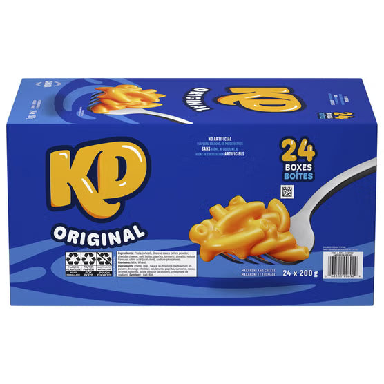 Kraft Dinner Original Macaroni and Cheese Case, 24x200g