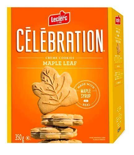 Leclerc Celebration Maple Leaf Creme Cookies 12.3oz 2 BOXES