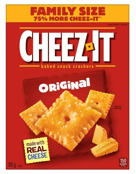 Cheez-It Canada Family Size Baked Snack Crackers Original, 352g