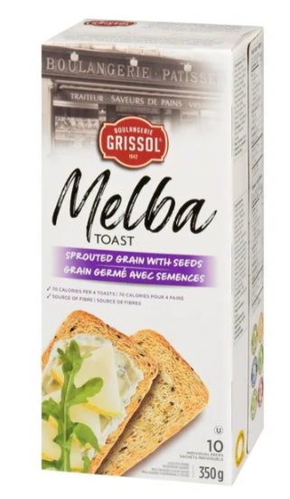 Boulangerie Grissol Melba Toast Sprouted Grain with Seeds, 10pc 350g