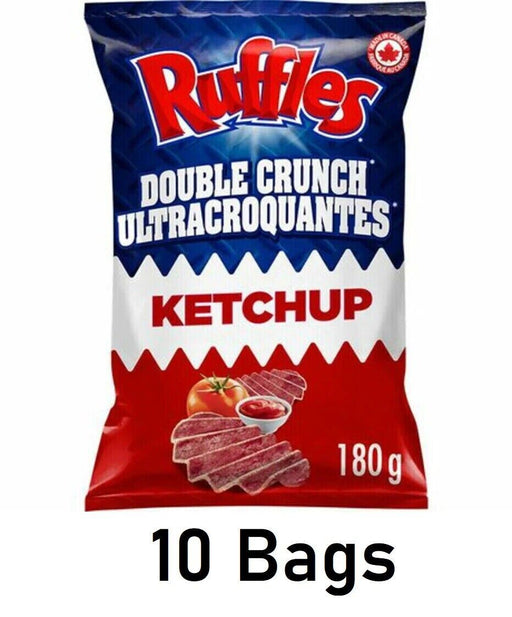 Ruffles Double Crunch Ketchup Potato Chips 180g Each 10 Bags - CanadaGrocery