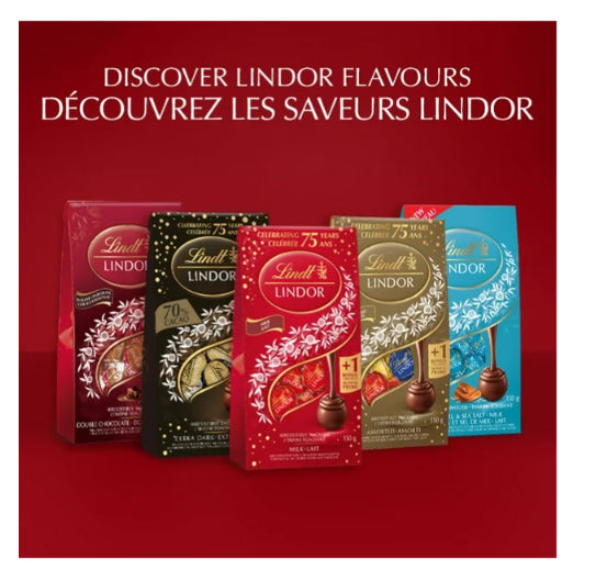 Lindt LINDOR Double Chocolate Truffles, 150g Bag