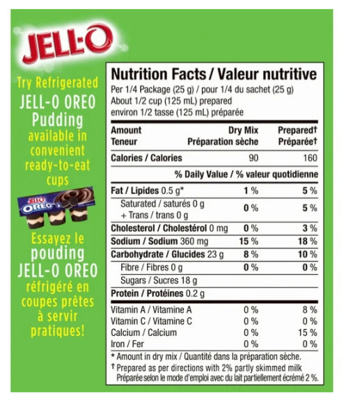 Jell-O Pistachio Instant Pudding Mix, 99g