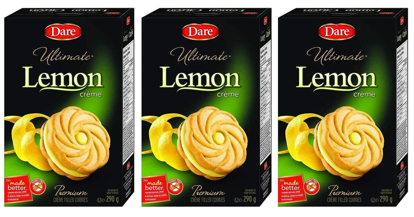 Dare Ultimate Lemon Creme Premium Cookies 10.2oz 3 BOXES