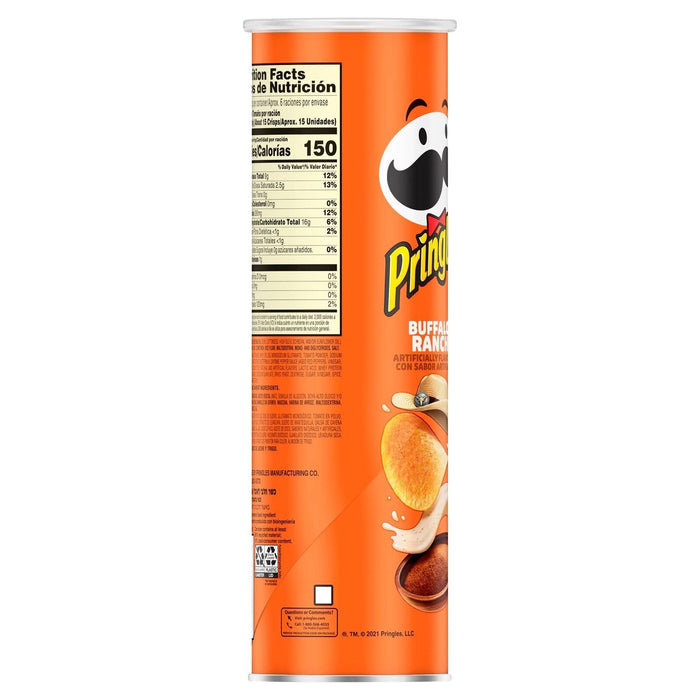 Pringles Buffalo Ranch Potato Chips 5.96oz, 3 CANS