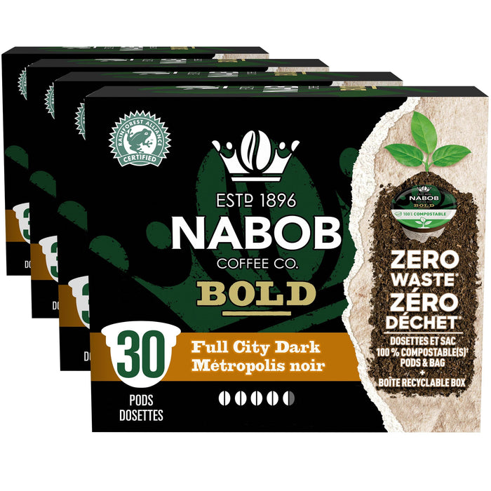 Nabob Full City Dark Coffee, 4 Boxes of 30 K-Cup Pods (120 Total)