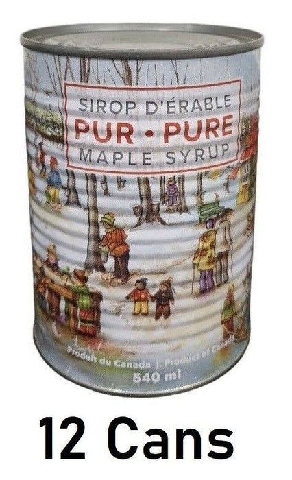 100% Pure Canadian Premium Maple Syrup Grade A Amber 540ml/18oz Each 12 Cans