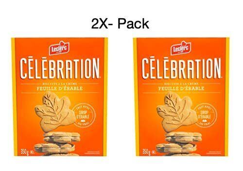 Leclerc Celebration Maple Leaf Creme Cookies 12.3oz 2 BOXES