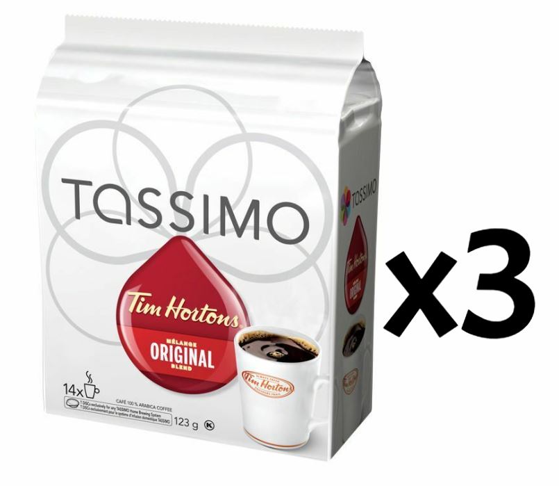 Tassimo Tim Hortons Original Blend Coffee 3 Boxes of 14 Discs From Canada