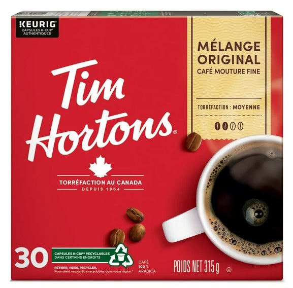 Tim Hortons Original Blended Coffee Keurig K-Cup, 30ct, 315g