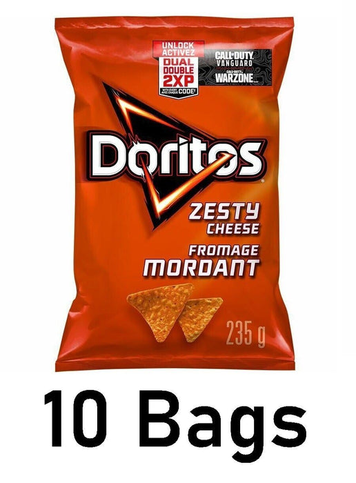 Doritos Zesty Cheese Tortilla Chips 235g Each 10 Bags From Canada