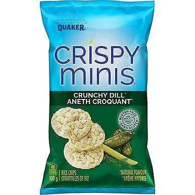 Quaker Crispy Minis Rice Chips Crunchy Dill 100g