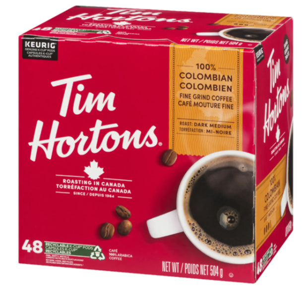 Tim Hortons Coffee 100% Colombian Dark Medium 48 K-Cups 504g