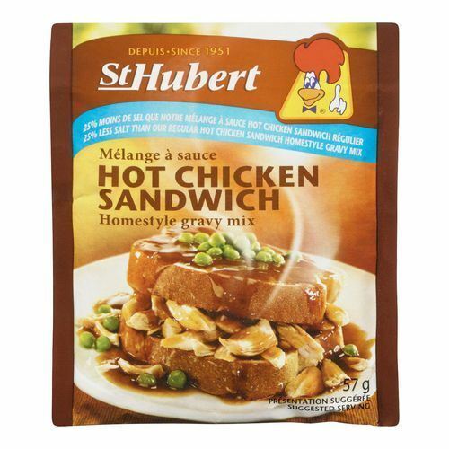 St Hubert Hot Chicken Sandwich 25% Less Salt Gravy Sauce Mix 52g Each 6 Packets